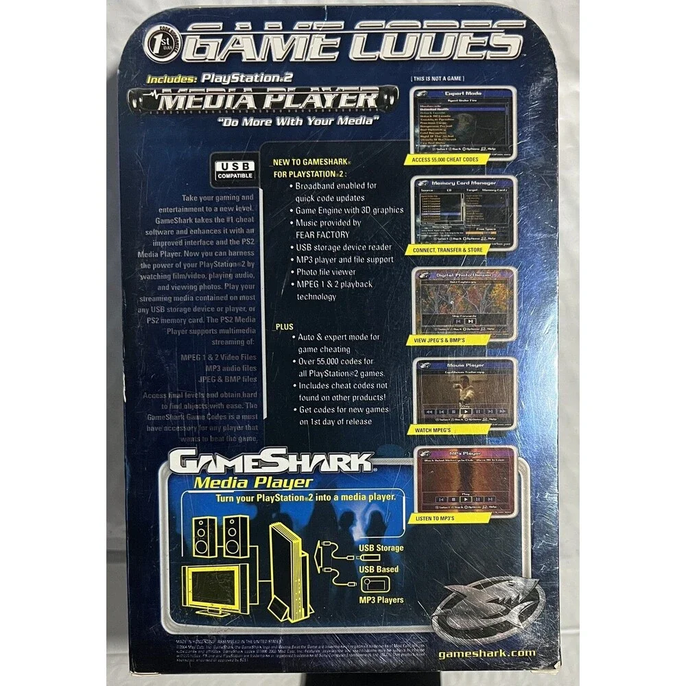 Gameshark 2 - Game Codes with Media Player Software [PS2] 728658000271 * NEW